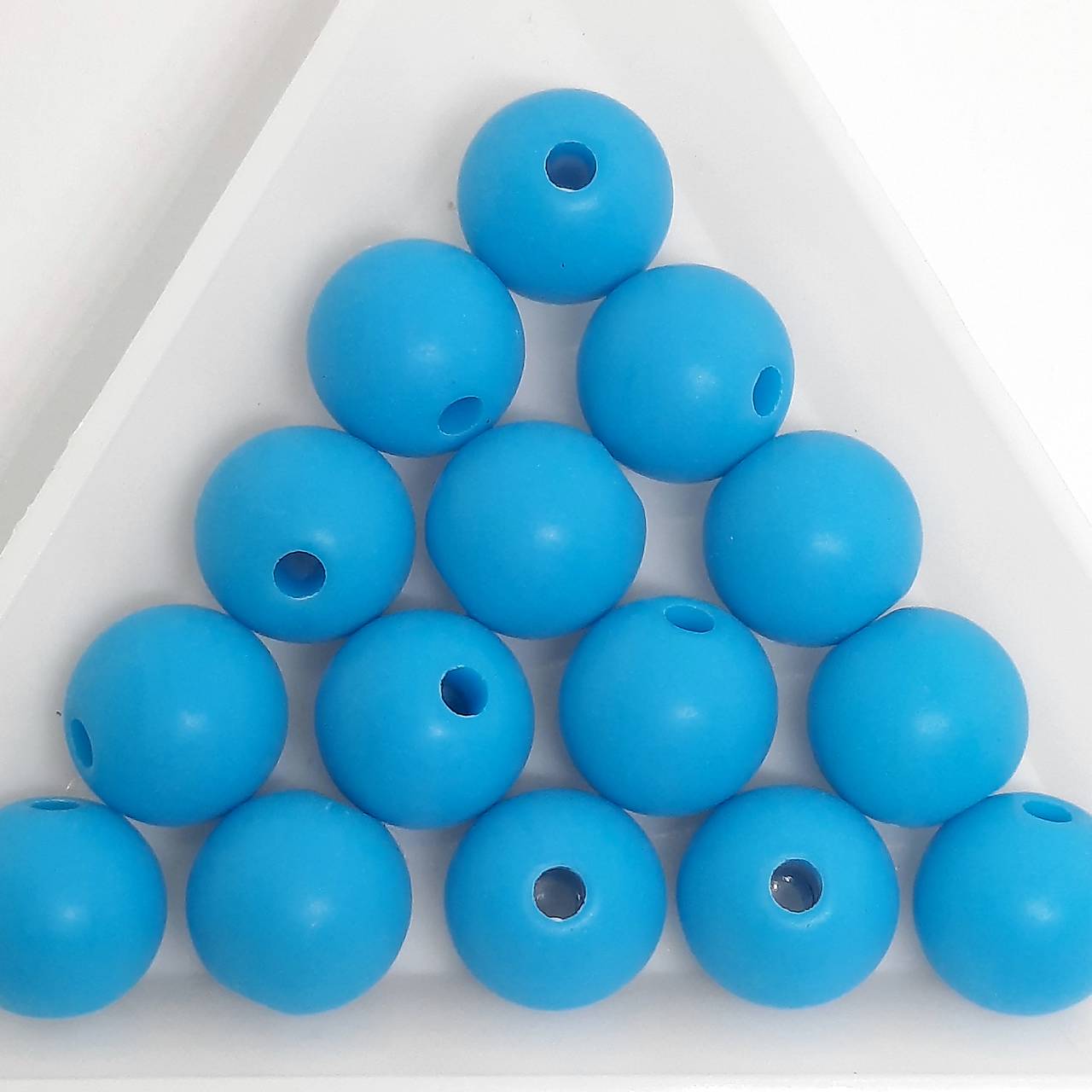 Plastové matné korálky 10mm-10ks (modrá)