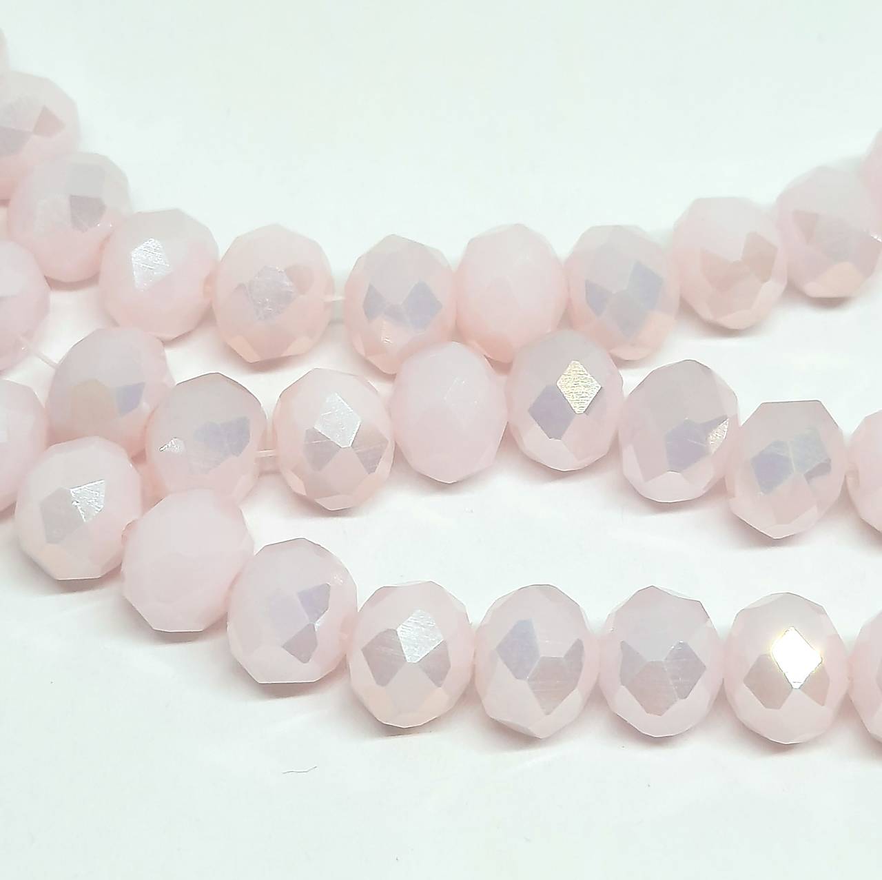 Sklenená rondelka 8x6mm-1ks (ružová pudrová)