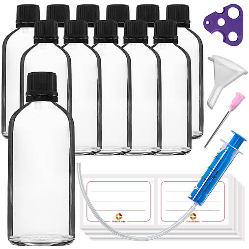 Obalový materiál - 12ks - 100 ml fľašky z číreho skla so sprejom - 17403756_
