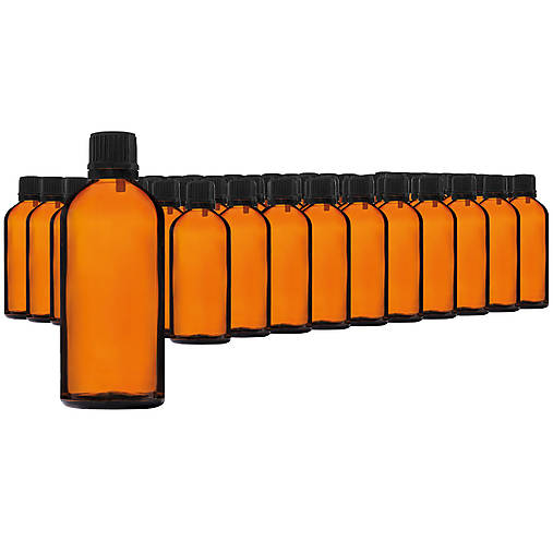 Obalový materiál - 68ks - 100 ml fľašky z hnedého skla s kvapkadlom - 17403772_