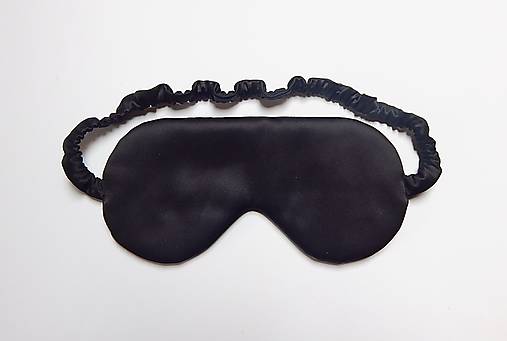 Iné doplnky - Maska na spanie - luxusná čierna (saténová) - 17402808_