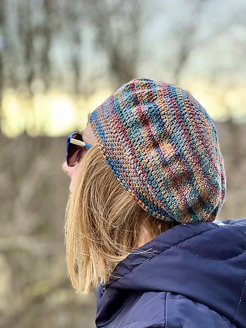 Čiapky, čelenky, klobúky - Farebná baretka - 17407752_