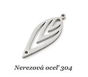 Komponenty - Medzikus - ramienko List /M7168/ - nerezová oceľ 304 - 17405605_