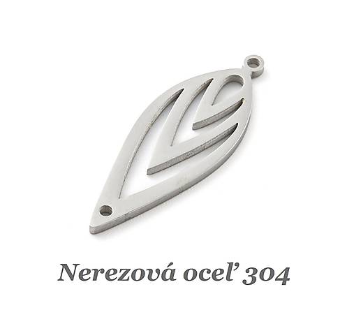 Komponenty - Medzikus - ramienko List /M7168/ - nerezová oceľ 304 - 17405605_