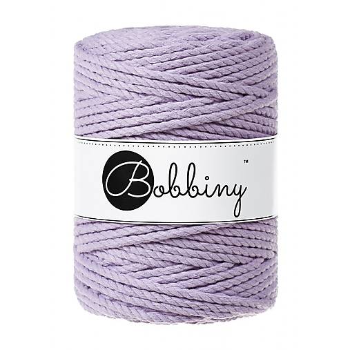 Galantéria - Bavlnené lano - Bobbiny - pr. 5 mm - Lavander - 100 m (TX-E024) - 17408341_