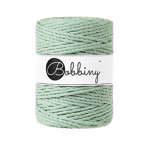 Galantéria - Bavlnené lano - Bobbiny - pr. 5 mm - Aloe - 100 m (TX-E057) - 17408347_