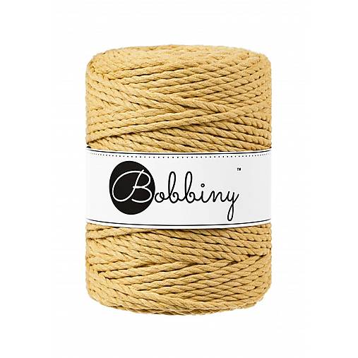 Galantéria - Bavlnené lano - Bobbiny - pr. 5 mm - Honey - 100 m (TX-E058) - 17408349_