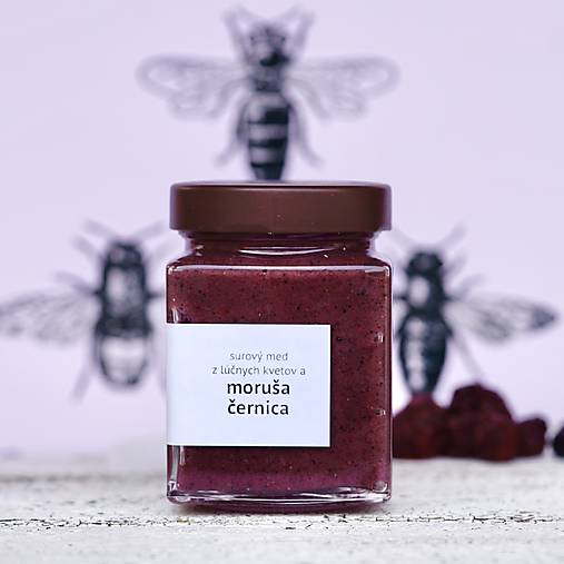 Včelie produkty - med s morušou a černicou - 17406662_