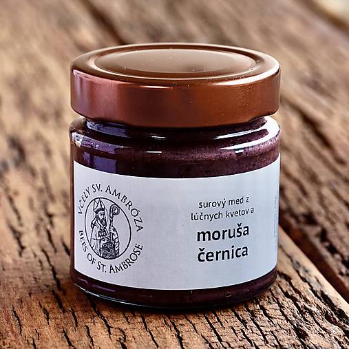 Včelie produkty - med s morušou a černicou (250g) - 17406667_