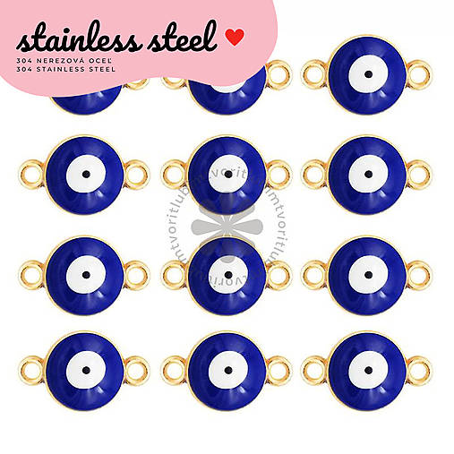 Komponenty - (2792) Medzikus evil eye, 10 x 6 mm - 1 ks - 17406990_