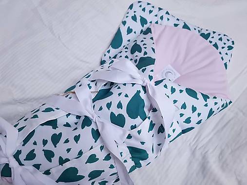 Detský textil - Perinka pre bábätko so vzorom (vzor srdiečka) - 17405819_