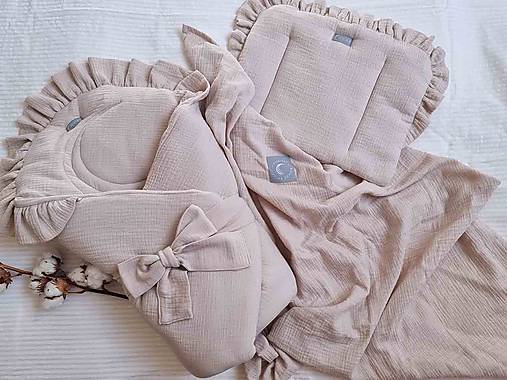 Detský textil - Mušelínová perinka (Béžová) - 17406031_
