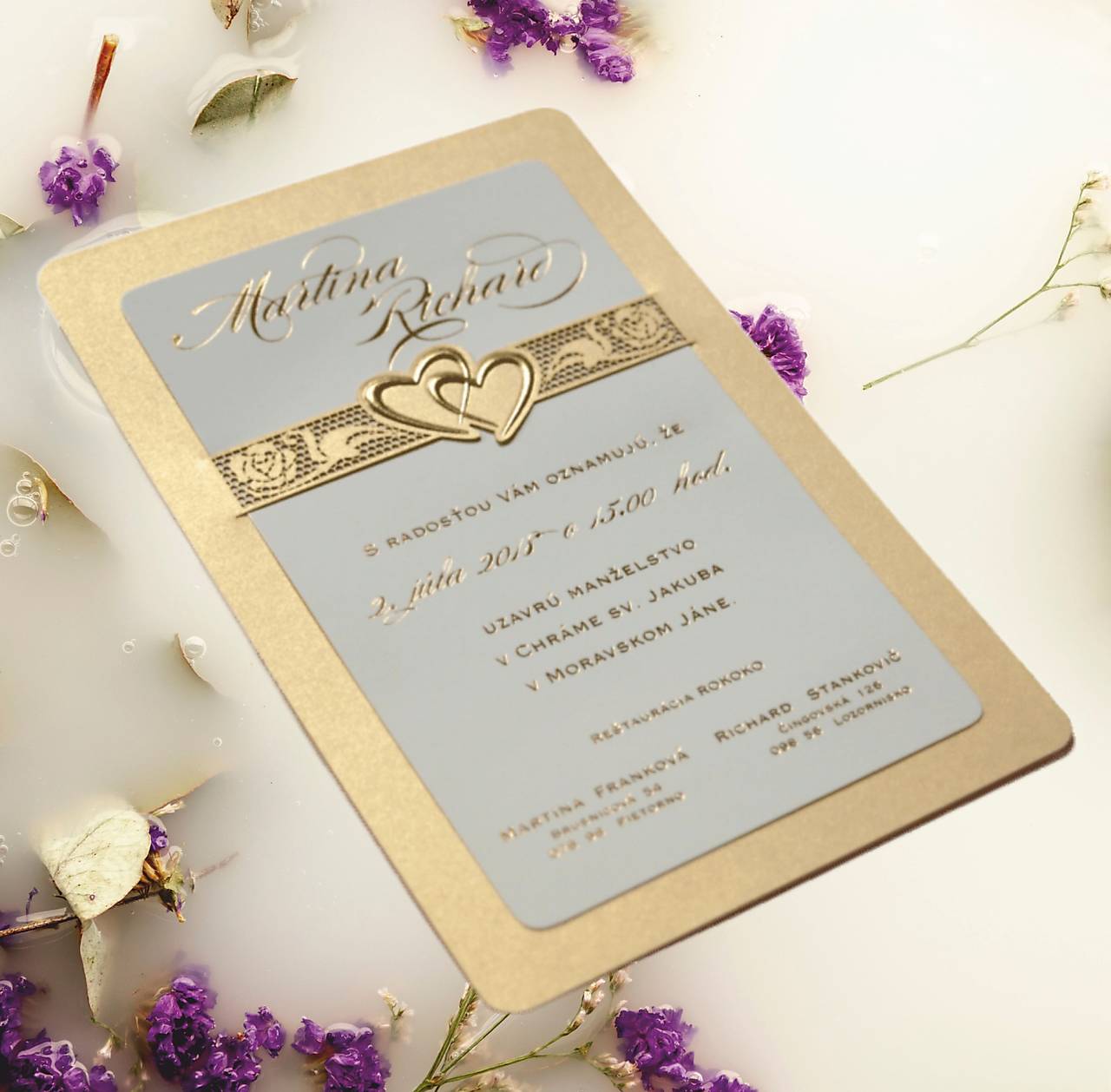 Svadobné oznámenie zlaté C14106G