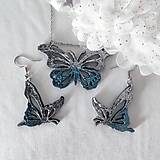 Sady šperkov - Metalická motýlia sada - 17406980_