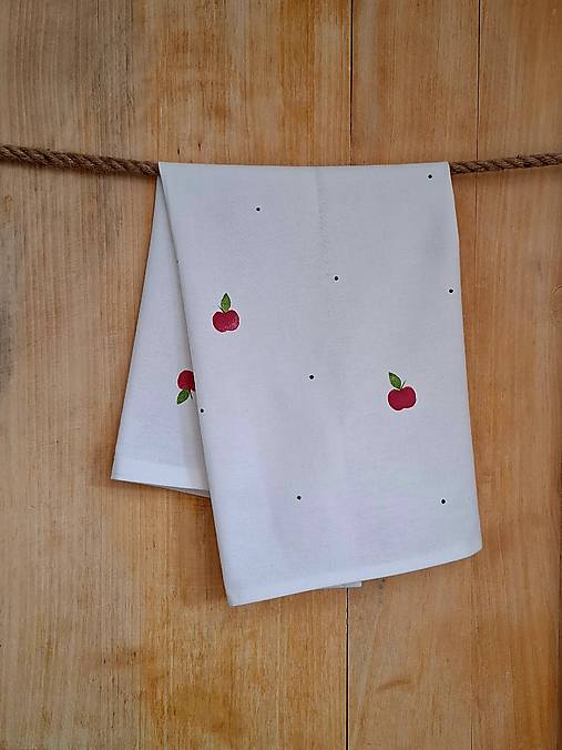 Úžitkový textil - Utierka jabĺčka (Jabĺčka a bodky) - 17409315_