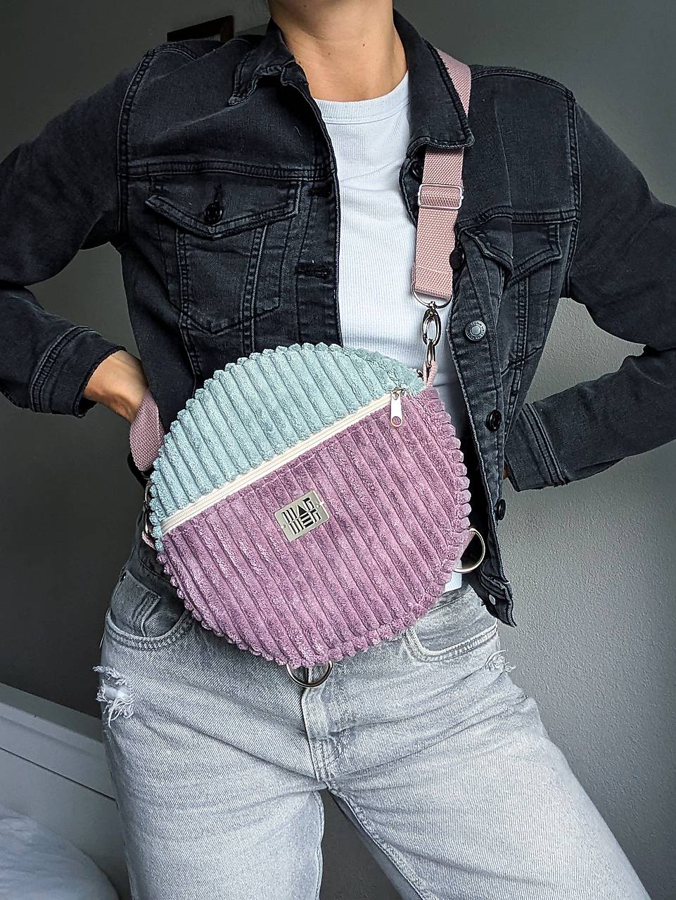 Menčestrová kabelka  M U L T I  - ružovomentolová