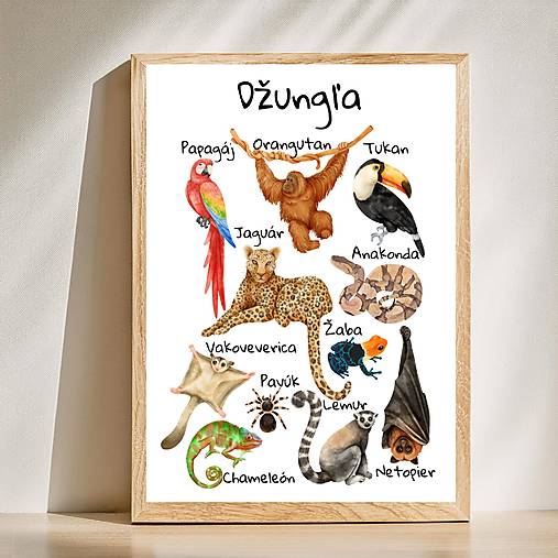 Hračky - Plagát Džungľa, montessori, PDF - 17408889_