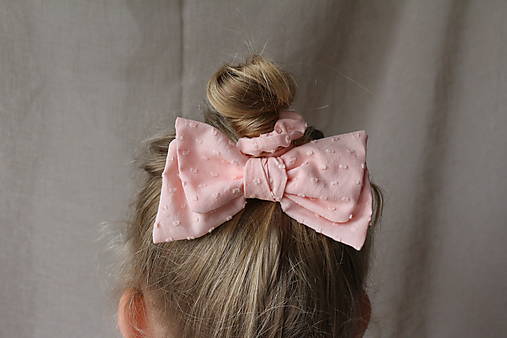 Scrunchie gumička s mašľou na drdol