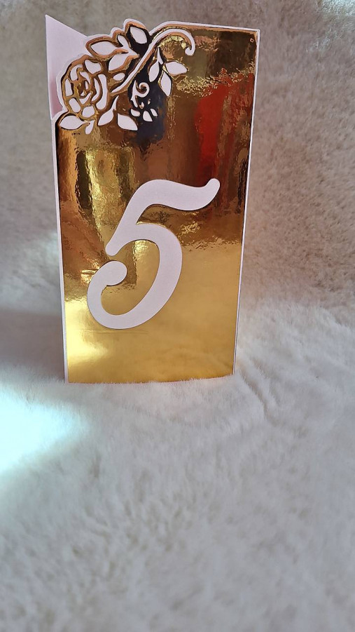 Papier - Číslo na stôl trojhran "ruža" - 17409618_