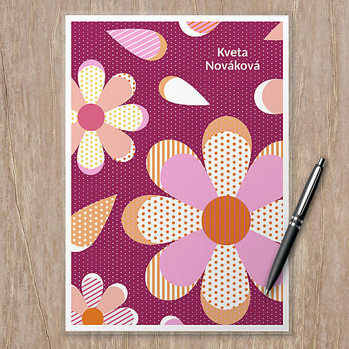 Hračky - Linajková podložka do zošita floral with petals (veselky) - 17409775_
