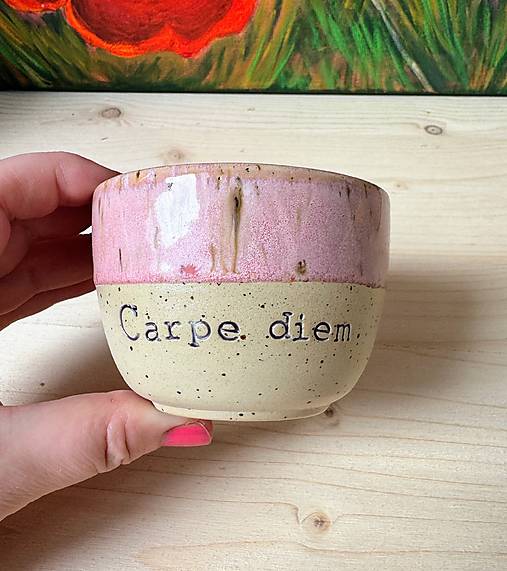 Nádoby - Carpe diem - pohárik- 150ml - 17413696_