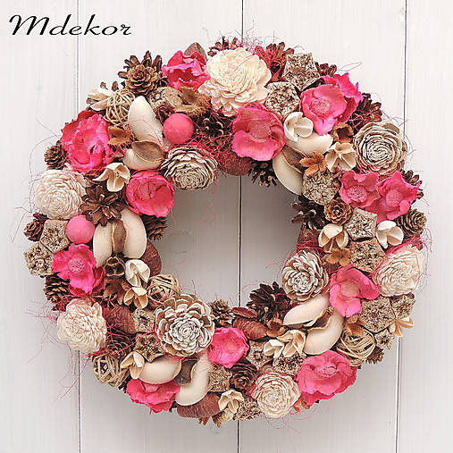 Dekorácie - Celoročný prírodný veniec - 17413392_