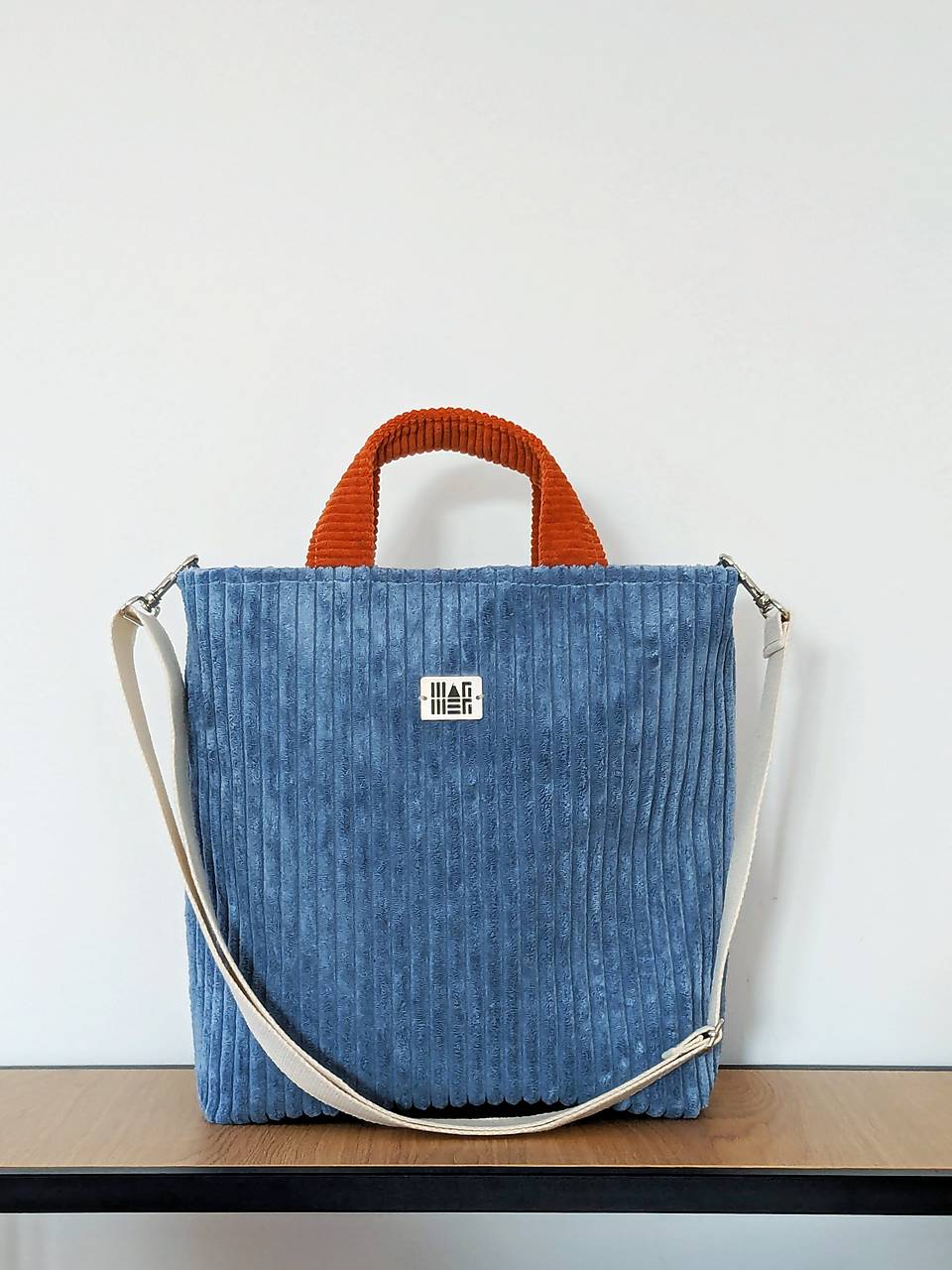 Menčestrová kabelka  L I N A - modrá