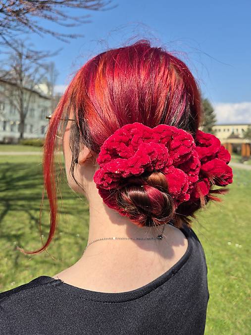Scrunchie gumičky do vlasov - trblietavé (Modrá)