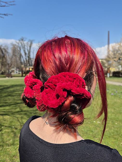 Scrunchie gumičky do vlasov - farebné (Zelená)