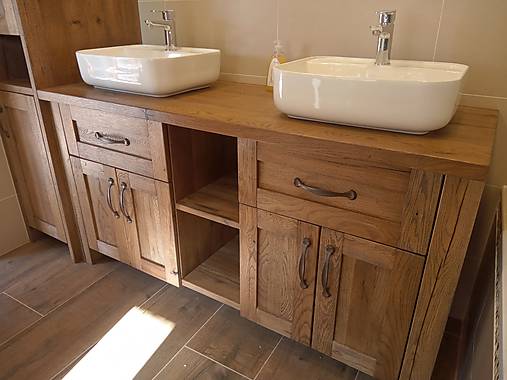 Nábytok - Stolík pod umývadlo " starý dub 17" - 17417204_