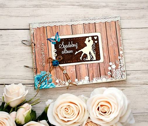 Papiernictvo - Veľká rustikálna kniha hostí - svadobný album A4 v drevenom štýle - 17419005_