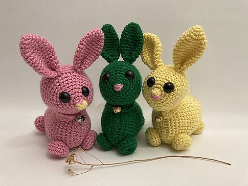 Hračky - hačkovaný ZAJO /ZAJAC /ZAJKO 3 farby - 17419683_