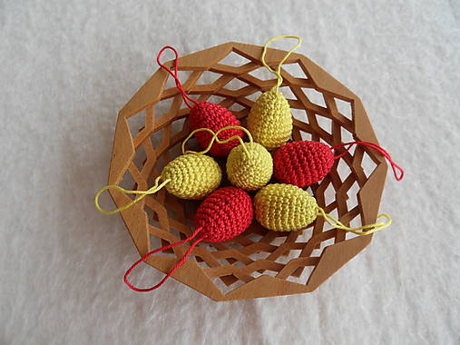 Dekorácie - Háčkované malé vajíčka/kraslice - rôzne farby - 17421666_