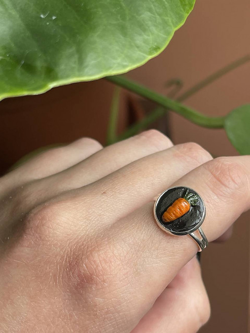 Prstene - Prstienky zelenina  (Mrkva (strieborná farba)) - 17421203_