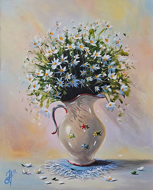 Obrazy - Obraz "Lúčne kvety vo váze", 40 x 50 cm - 17420324_