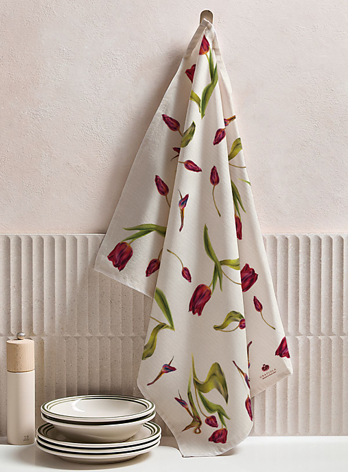 Úžitkový textil - Kuchynská utierka TULIPÁNY - Autorský dizajn no.01 - 17421932_