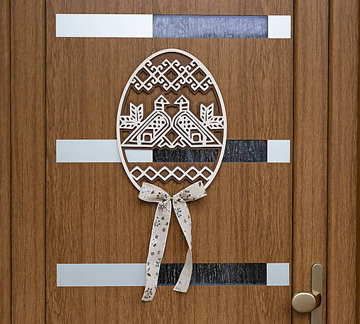 Dekorácie - Velkonočné vajce na dvere (Hnedá) - 17421805_