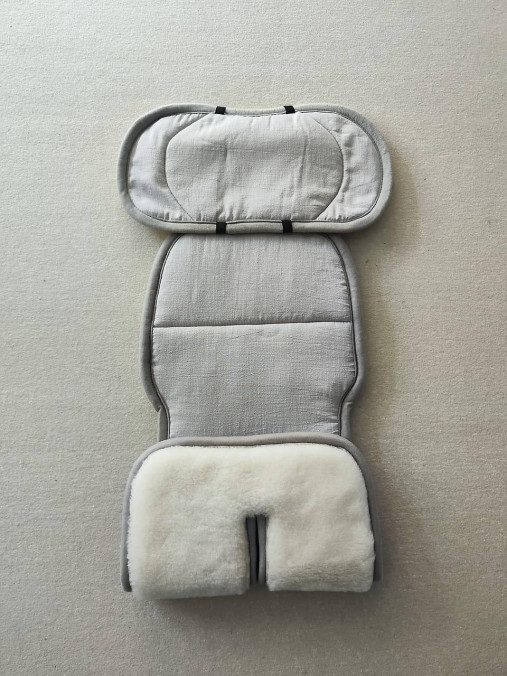 Detský textil - VLNIENKA Vložka proti poteniu do autosedačky JOIE i Pivot 360 100% Merino top super wash Natural Ľan šedý - 17423831_
