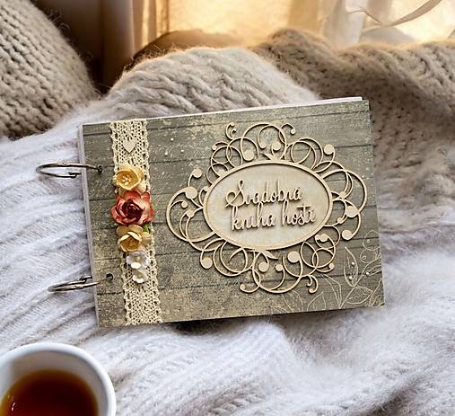 Papiernictvo - Zľava svadobný fotoalbum - kniha hostí A5 - 17425028_