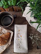 Úžitkový textil - Ľanové prestieranie - lúčne kvety (kamilky) - 17423181_