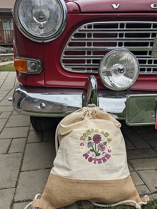 Batohy - Batoh ľanový s výšivkou.. - 17423527_