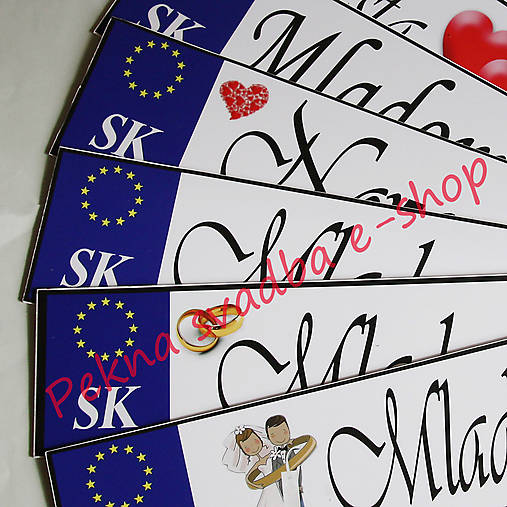 Svadobná ŠPZ - text podľa želania