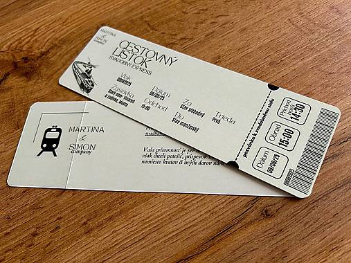 Papiernictvo - Svadobné oznámenie Ticket - 17424380_