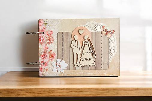 Papiernictvo - Zľava Kniha hostí - svadobný fotoalbum mladomanželia A5 na instax - 17426506_