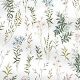 Textil - jemné listy, 100 % bavlnený perkál EÚ, šírka 160 cm - 17426180_