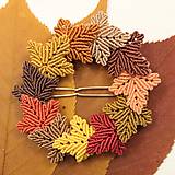 Ozdoby do vlasov - Makramé spona – vlasová ozdoba s listovým motívom - 17428434_