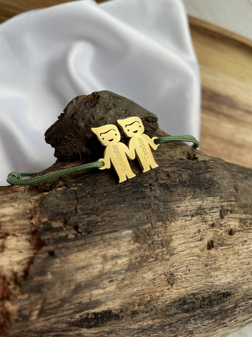 Náramky - Náramok Dvaja chlapci s gravírovaním - 17425557_