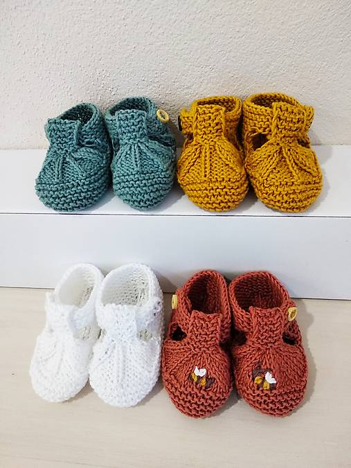 Detské topánky - Pletené sandálky 100% Cotton - 17427747_