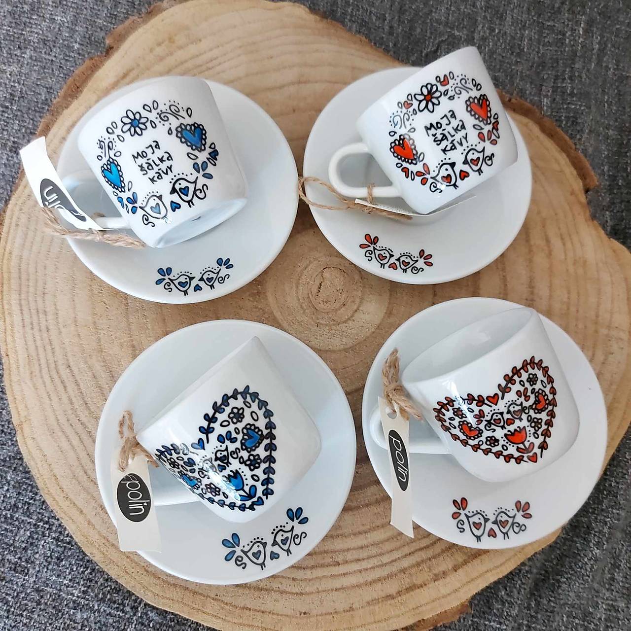 Šálky s podšálkou Polin (60 ml)