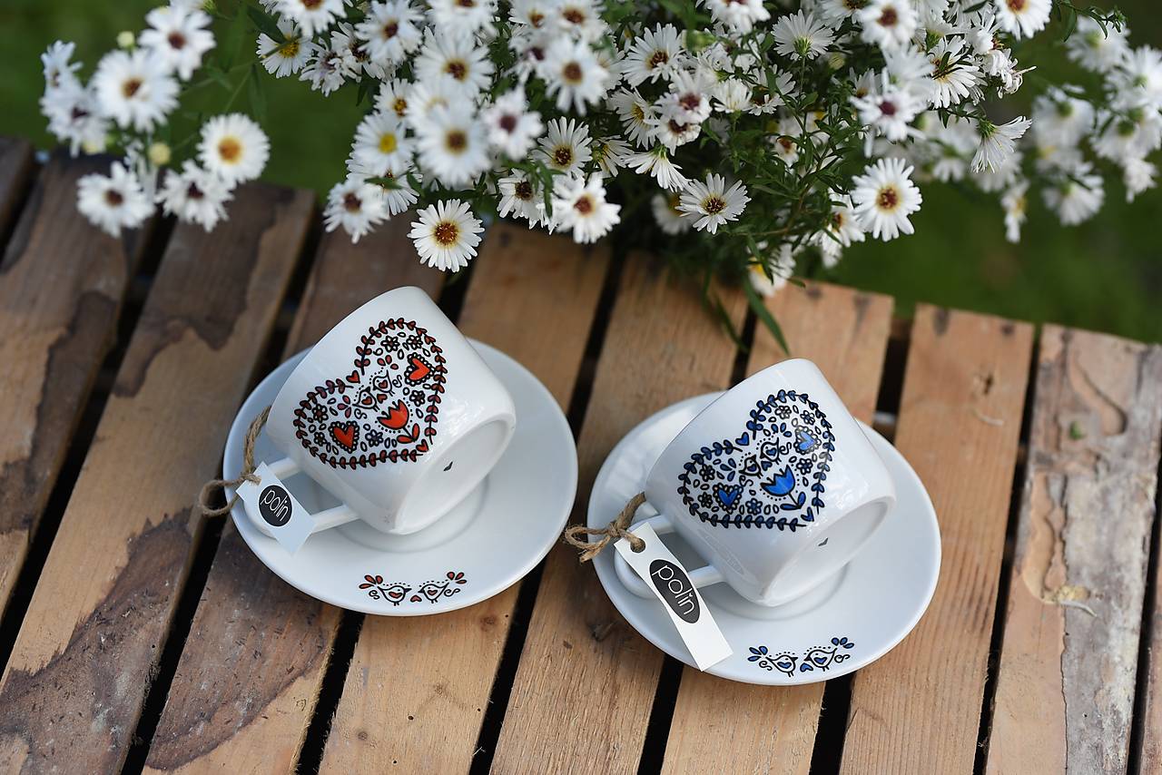 Šálky s podšálkou Polin (130 ml)